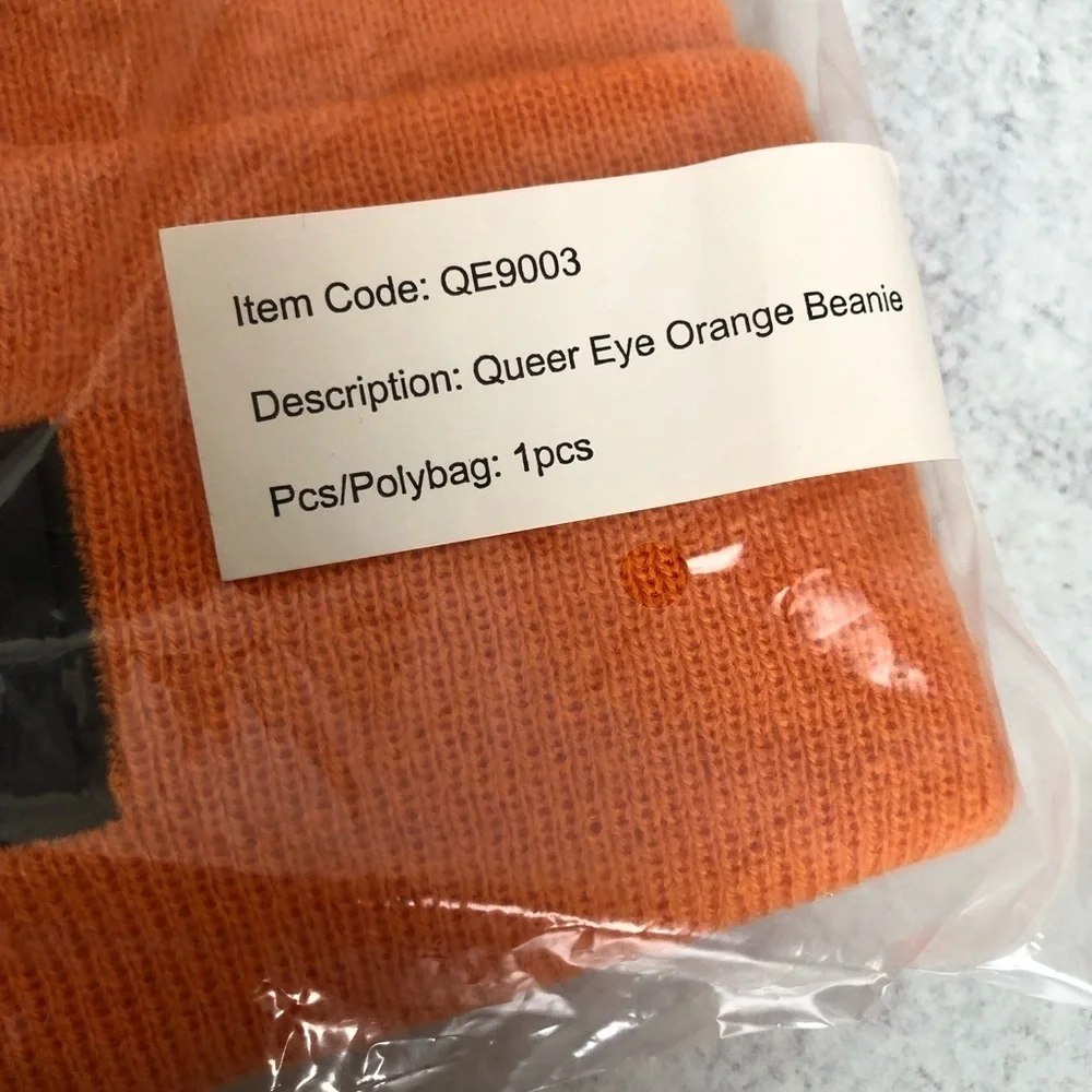 Queer Eye Logo Orange Knit Beanie Unisex OS